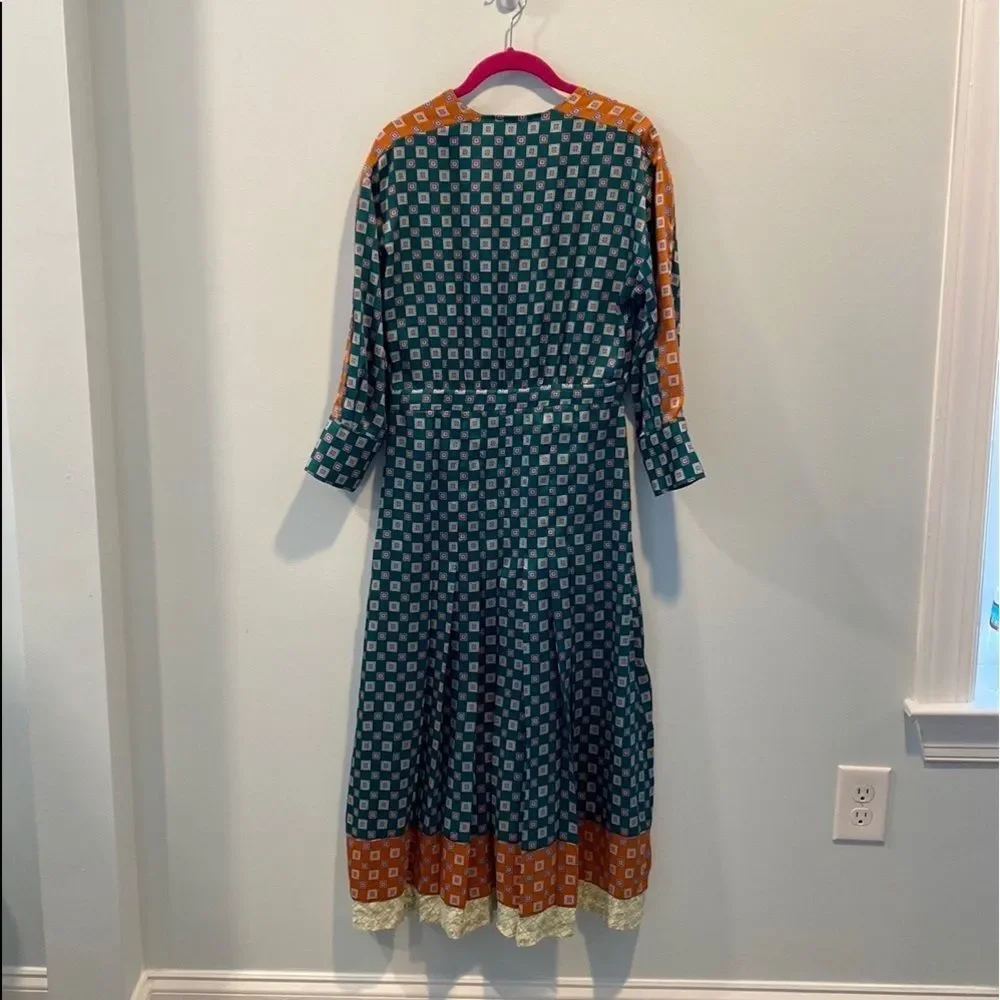 Sandro silk patchwork geometric print dress 36/US4 - Picture 5 of 5